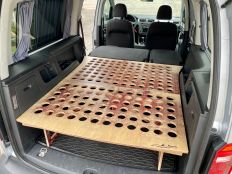 Wagenhaus Camping Modul 2.0 Vintage Wood Heckbettsystem Camping VW Caddy Maxi 2k